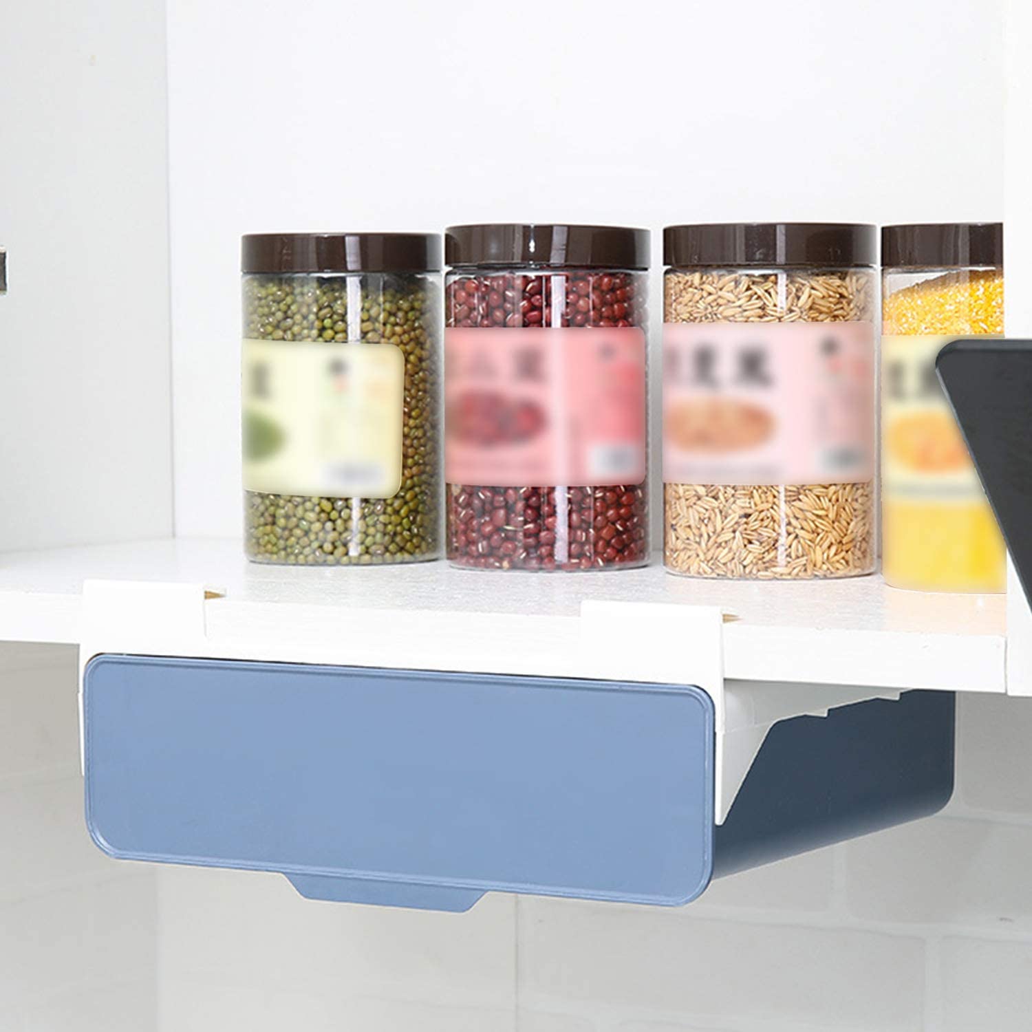 Self-Adhesive Built-In Storage Drawer, Utensil Holder, Under Desk Hanging Storage Box Self-Adhesive Built-In Storage Drawer, Utensil Holder, Under Desk Hanging Storage Box